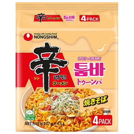 農心ジャパン 辛ラーメン トゥーンバ 4食パック×8袋入|インスタントラーメン 韓国 辛ラーメン やきそば旨辛 パスタ風味 トゥーンバパスタ クリーミー