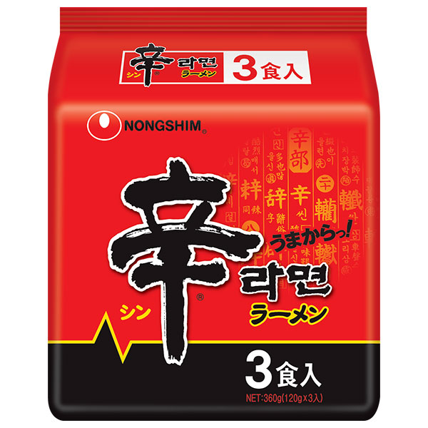農心ジャパン 辛ラーメン 3食パック×12袋入|インスタント食品 即席 袋めん