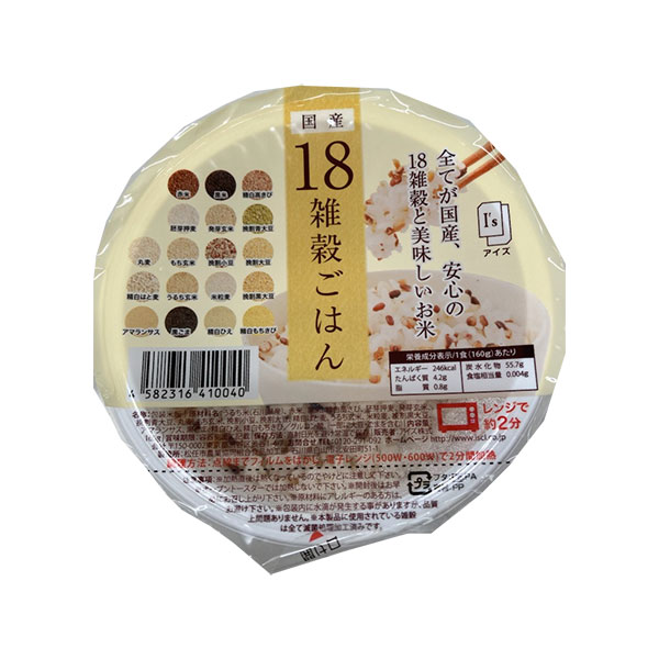 アイズ 国産18雑穀ごはん 160g×36個入|雑穀ごはん パックごはん