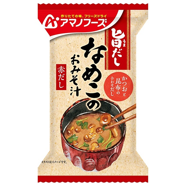 アマノフーズ フリーズドライ 旨だし なめこのおみそ汁(赤だし) 10食×6箱入|一般食品 インスタント食品 味噌汁 即席