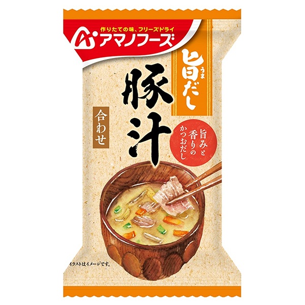 アマノフーズ フリーズドライ 旨だし 豚汁 10食×6箱入|一般食品 インスタント食品 味噌汁 即席