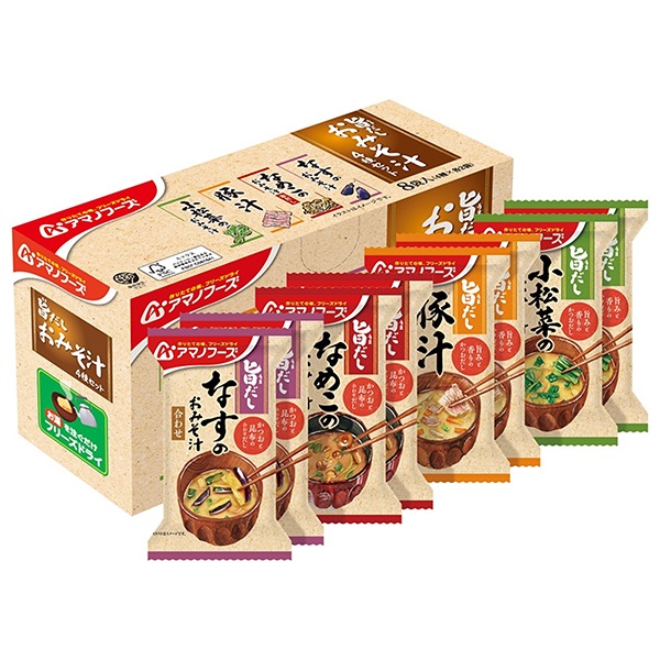 アマノフーズ 旨だし おみそ汁 4種セット 8食×3箱入|一般食品 インスタント食品 味噌汁 即席 アソート
