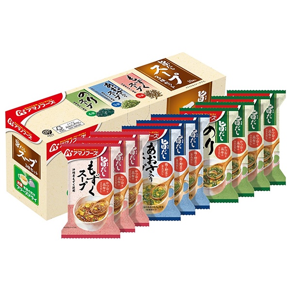 アマノフーズ フリーズドライ 旨だし スープ 3種セット 10食×3箱入|一般食品 インスタント食品 フリーズドライ スープ