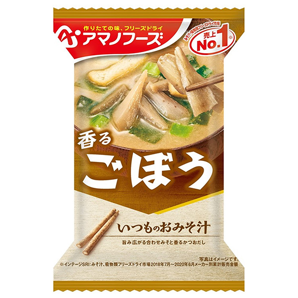 アマノフーズ フリーズドライ いつものおみそ汁 ごぼう 10食×6箱入|一般食品 インスタント食品 味噌汁 即席