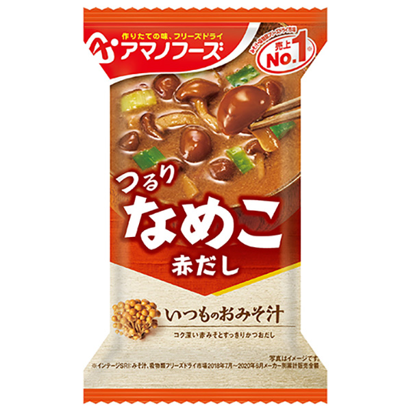 アマノフーズ フリーズドライ いつものおみそ汁 なめこ(赤だし) 10食×6箱入|一般食品 インスタント食品 味噌汁 即席