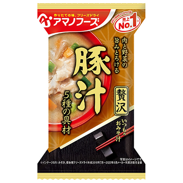アマノフーズ フリーズドライ いつものおみそ汁贅沢 豚汁 10食×6箱入|一般食品 インスタント食品 味噌汁 即席
