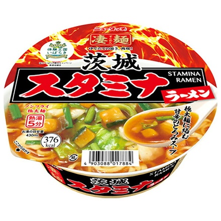 ヤマダイ ニュータッチ 凄麺 茨城スタミナラーメン 115g×12個入|インスタント食品 カップめん カップラーメン
