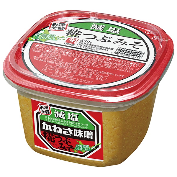 マルコメ かねさ 糀つぶみそ 減塩 650g×8個入|味噌 一般食品 調味料 減塩 かねさ
