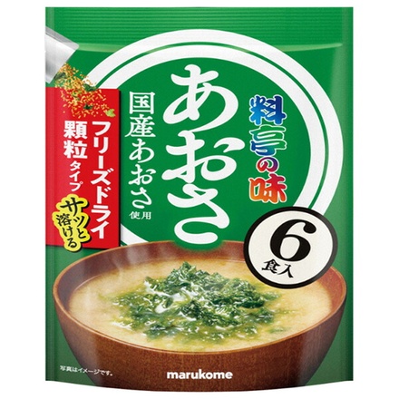 マルコメ お徳用 FD 顆粒 料亭の味 あおさ 6食×6袋入|即席 インスタント 味噌汁 まるこめ フリーズドライ あおさ アオサ