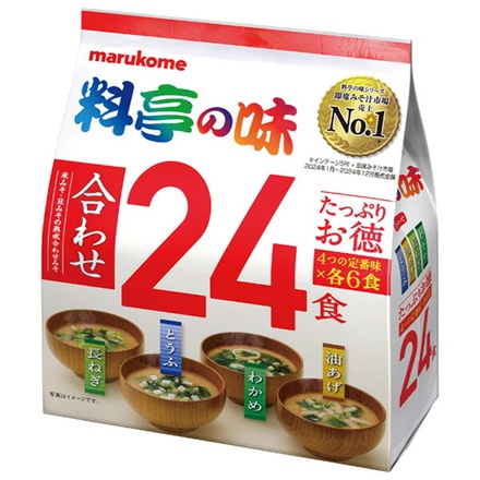 マルコメ たっぷりお徳 料亭の味 24食×6袋入|即席 インスタント 味噌汁 まるこめ