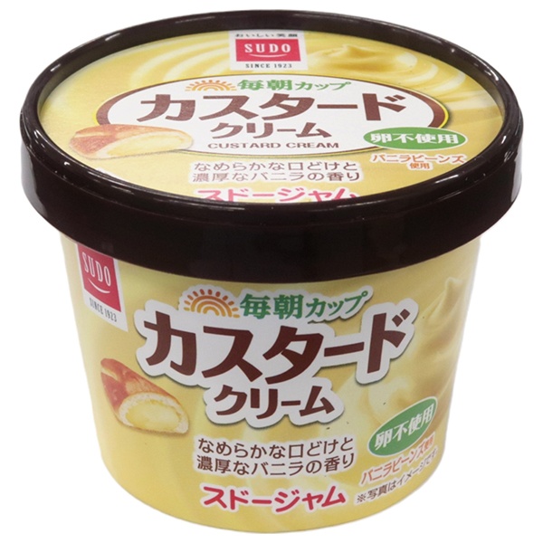 スドージャム 毎朝カップ カスタードクリーム 120g×12個入|スプレッド カスタード風味 紙パック
