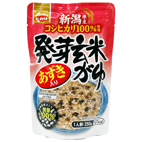 ヒカリ食品 あずき入り 発芽玄米がゆ 250gパウチ×24個入