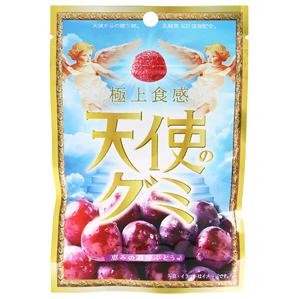 ネコポス アイデアパッケージ 天使のグミ 恵みの濃厚ぶどう味 40g×10袋入| 全国お菓子 グミ 葡萄 グレープ