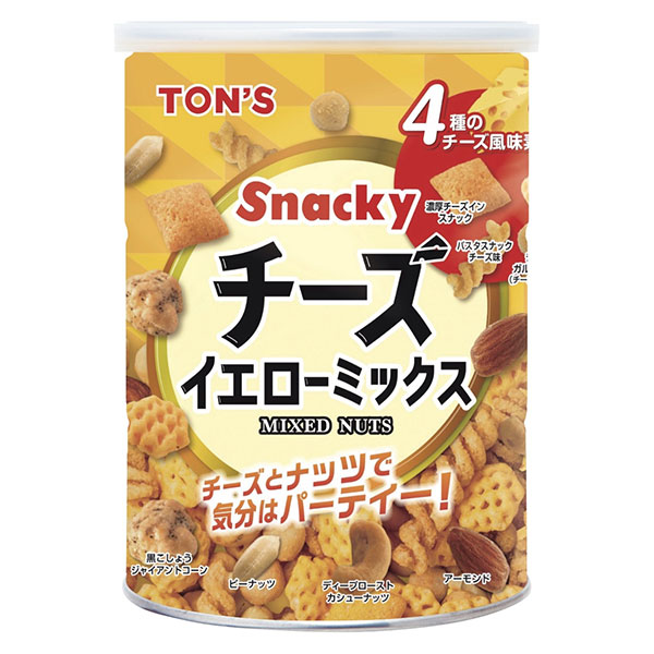 東洋ナッツ トン チーズイエローミックス缶 230g缶×12個入|ナッツ お菓子 おつまみ スナック菓子