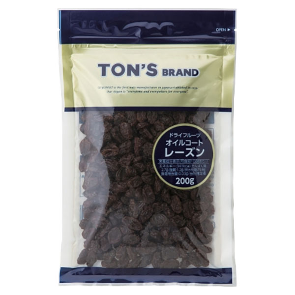 東洋ナッツ トン オイルコートレーズン 200g×20袋入|お菓子 菓子材料