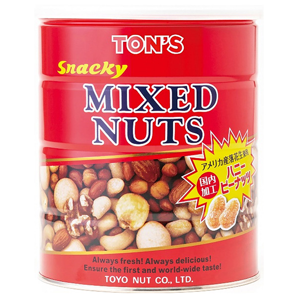 東洋ナッツ トン スナッキー ミックスナッツ 650g缶×6個入|ナッツ お菓子 おつまみ アーモンド 落花生
