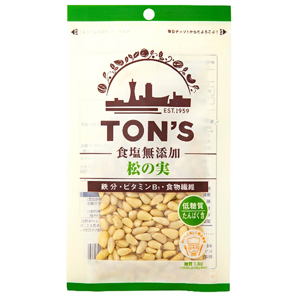 東洋ナッツ トン 食塩無添加 松の実 28g×10袋入|無添加 お菓子 おつまみ まつのみ