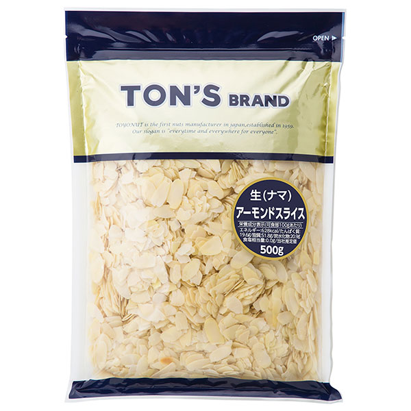 東洋ナッツ食品 トン アーモンドスライス(生) 500g×12袋入|お菓子 業務用 菓子材料 アーモンド
