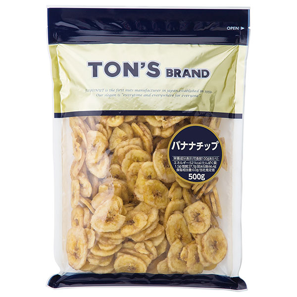 東洋ナッツ トン バナナチップ 500g×10袋入|袋 業務用 おつまみ 珍味 バナナチップス