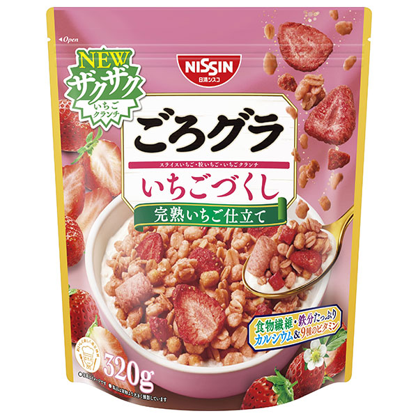 日清シスコ ごろグラ いちごづくし 320g×6袋入|グラノーラ シリアル イチゴ 苺 いちご 朝食