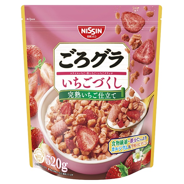 日清シスコ ごろグラ いちごづくし 320g×6袋入 メーカー 問屋直送|グラノーラ シリアル イチゴ 苺 いちご 朝食 ロカボ