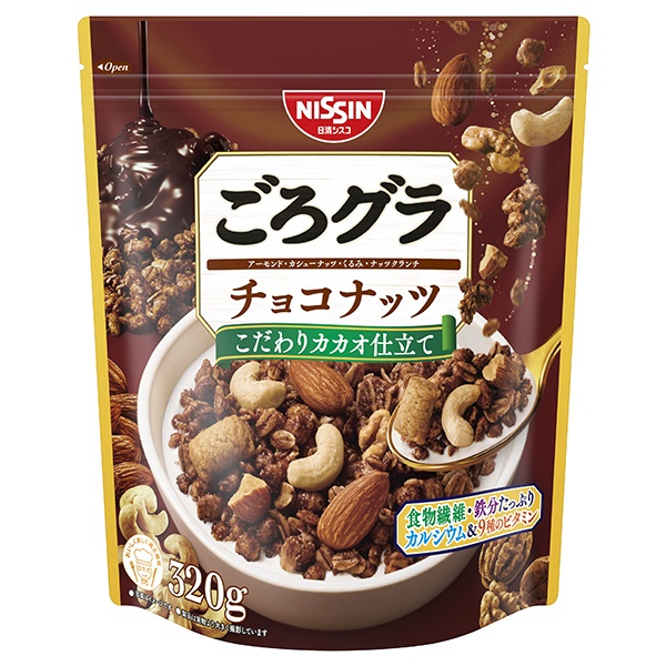 日清シスコ ごろグラ チョコナッツ 320g×6袋入 メーカー 問屋直送|グラノーラ シリアル ナッツ チョコ 朝食 ロカボ