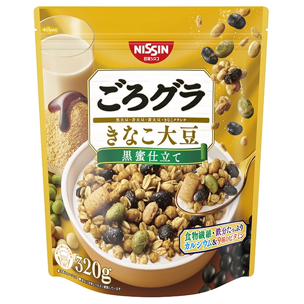 日清シスコ ごろグラ きなこ大豆 320g×6袋入 メーカー 問屋直送|グラノーラ シリアル 大豆 豆 朝食 ロカボ