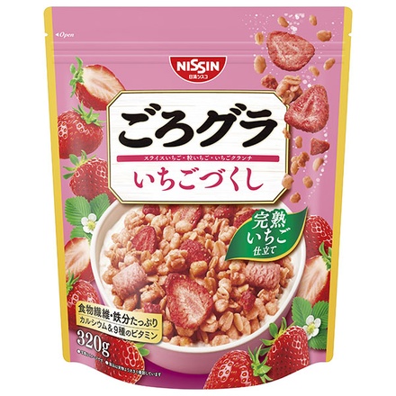 日清シスコ ごろグラ いちごづくし 320g×8袋入 メーカー 問屋直送|グラノーラ シリアル イチゴ 苺 いちご 朝食 ロカボ