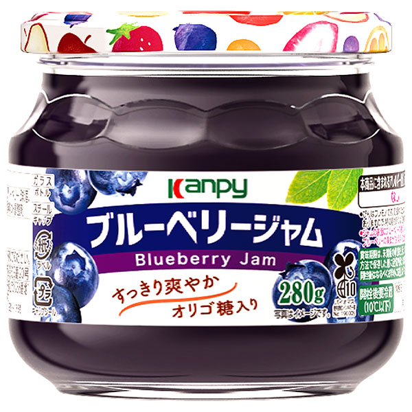 カンピー ブルーベリージャム 280g瓶×6個入|ブルーベリー 中糖度ジャム オリゴ糖 スプレッド 朝食ジャム