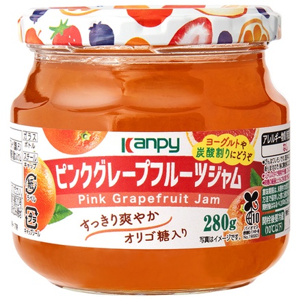 カンピー ピンクグレープフルーツジャム 280g瓶×6個入|ジャム スプレッド 朝食ジャム オリゴ糖 グレープフルーツ ピングレ