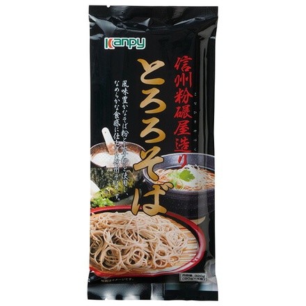 カンピー 信州とろろそば 320g×20袋入|とろろそば 乾麺 袋麺 ソバ 蕎麦 そば粉 信州 栄養 麺類