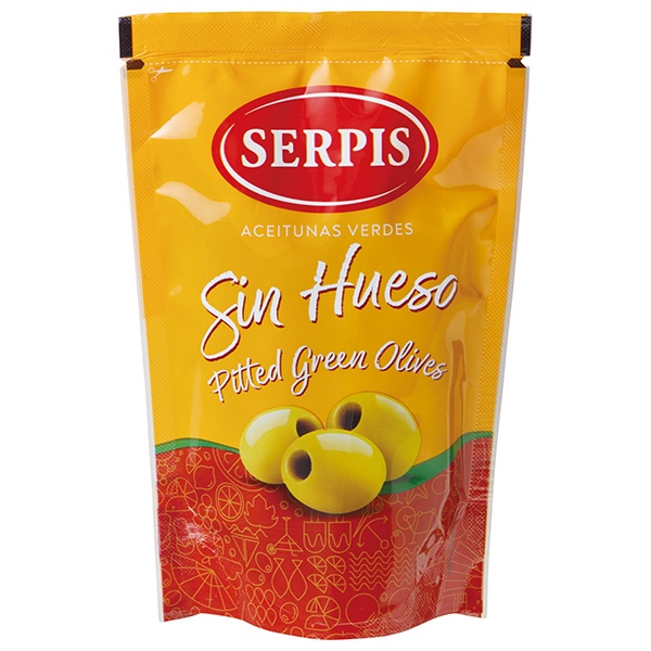 セルピス グリーンオリーブ(種なし) 175gパウチ×12袋入|オリーブ実 つまみ スペイン