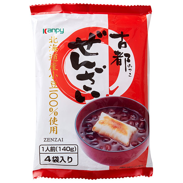 カンピー 古都ぜんざい 560g(140g×4袋)×12袋入|和菓子 お汁粉 北海道産 小豆