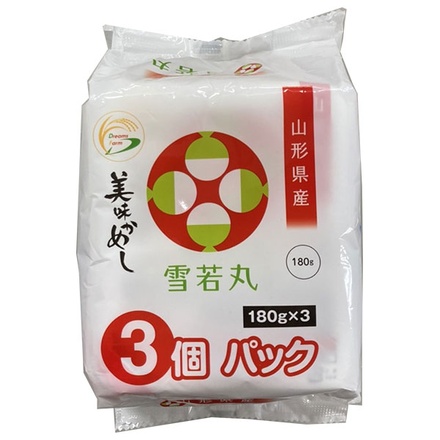 ドリームズファーム 美味かめし 山形県産 雪若丸 (180g×3P)×8個入×(2ケース)|一般食品 レトルト食品 ご飯 国産