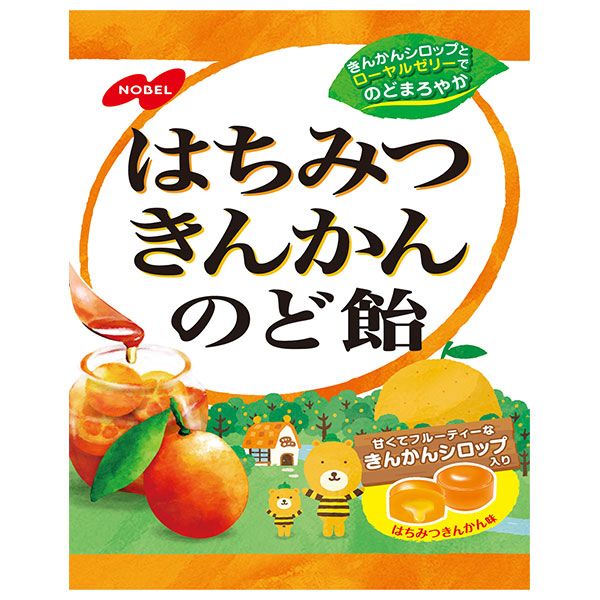 ノーベル製菓 はちみつきんかんのど飴 110g×6個入|飴 キャンディー のどあめ きんかん はちみつ ハニー 蜂蜜