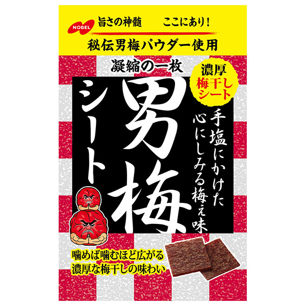 ネコポス ノーベル製菓 男梅シート 27g×6袋入| 全国お菓子 袋 梅干しシート