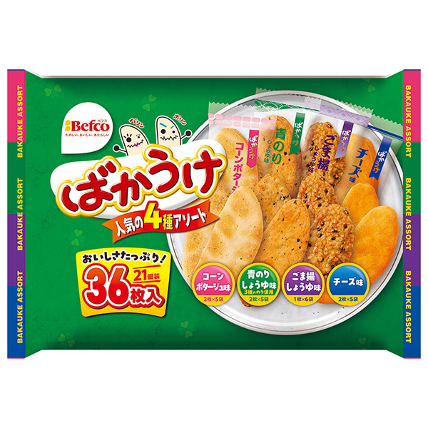 栗山米菓 ばかうけアソート 36枚×10袋入|お菓子 米菓 せんべい ばかうけ アソート