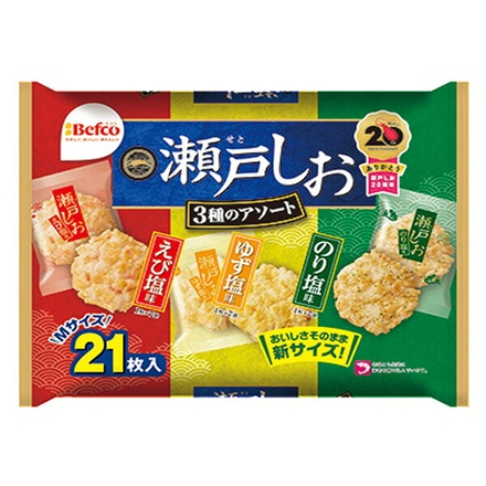 栗山米菓 瀬戸しおアソート 21枚×12袋入 メーカー 問屋直送|お菓子 おつまみ せんべい 袋 塩 三種のアソート
