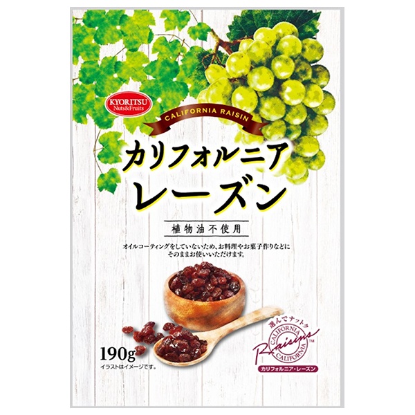 共立食品 カリフォルニアレーズン 植物油不使用 190g×6袋入|お菓子 ドライフルーツ 干しぶどう 乾燥果物 葡萄