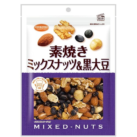 共立食品 素焼き ミックスナッツ&黒大豆 160g×6袋入|ミックスナッツ 黒大豆 味 徳用 大容量 塩不使用 油不使用 無塩 健康 美味しい 値段 販売店