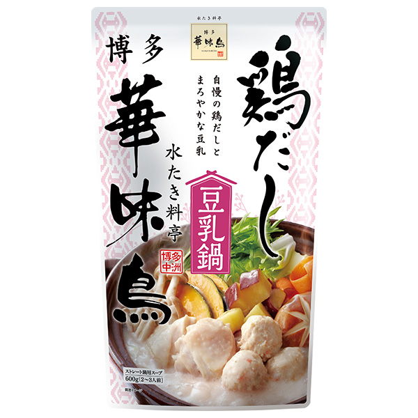 トリゼンフーズ 博多華味鳥 鶏だし豆乳鍋 600g×12袋入|豆乳 鍋 スープ だし 調味料