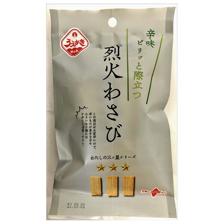植垣米菓 烈火わさび 27g×12個入|ウエガキ 米菓 おかき わさび もち米 激辛