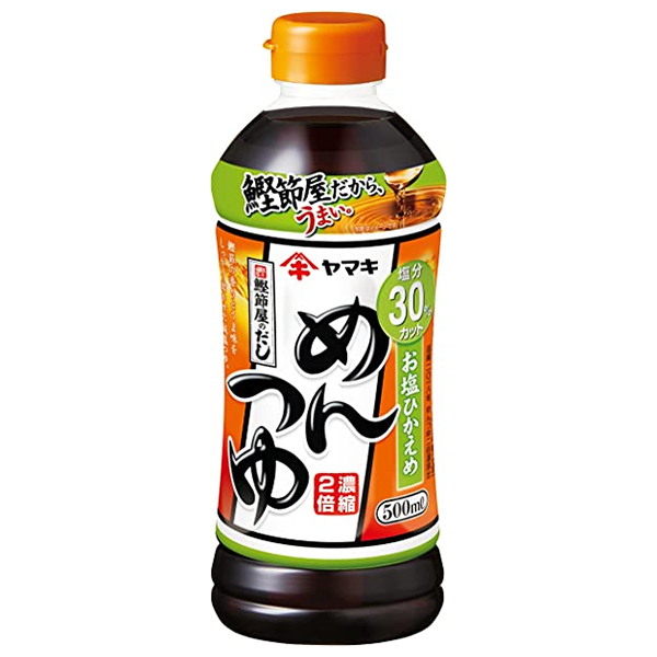 ヤマキ お塩ひかえめ めんつゆ 500mlペットボトル×24本入|一般食品 調味料 麺つゆ 濃縮 減塩