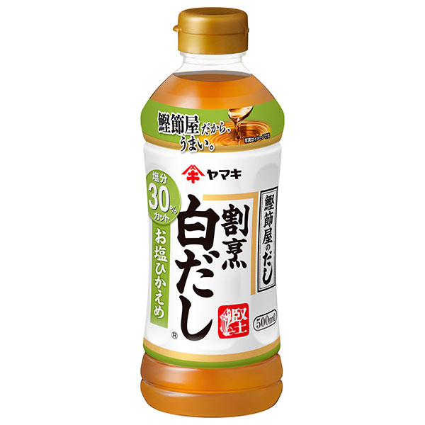 ヤマキ 割烹白だし お塩ひかえめ 500mlペットボトル×12入|一般食品 調味料 出汁 PET