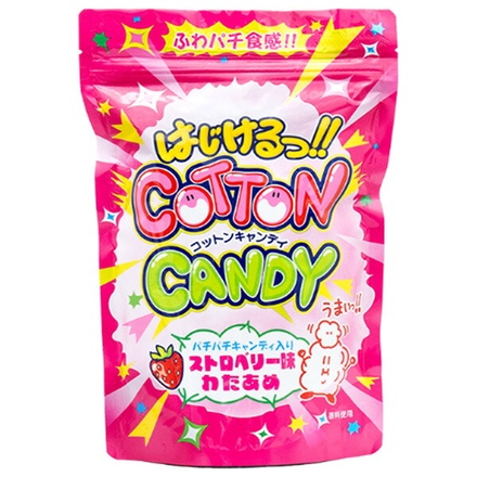 やおきん はじけるコットンキャンディ ストロベリー 1個×6個入|お菓子 おやつ わたあめ ストロベリー