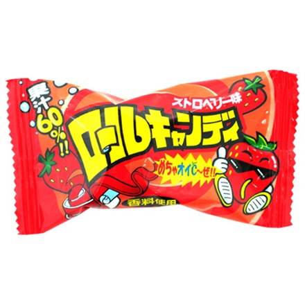 やおきん ロールキャンディ ストロベリー味 20g×24本入|お菓子 駄菓子 ソフトキャンディー ストロベリー味