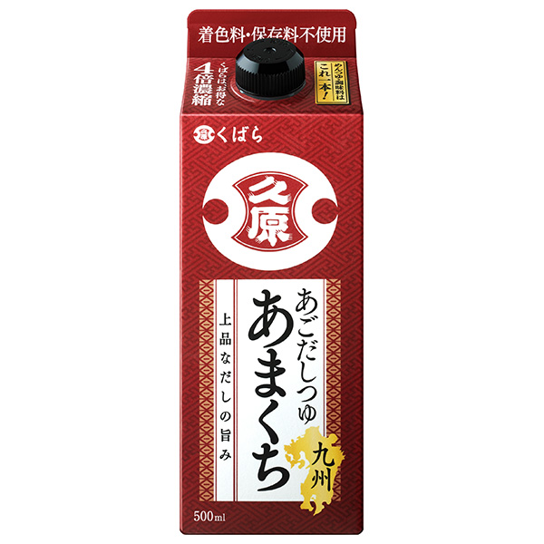 久原醤油 あごだしつゆ 九州あまくち 500ml紙パック×12本入|一般食品 調味料 つゆ 甘口