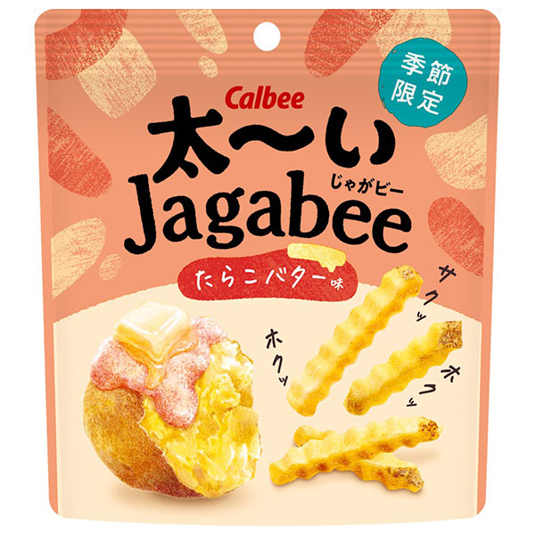 カルビー 太ーいJagabee(じゃがビー) たらこバター味 35g×12袋入|Calbee お菓子 スナック菓子 じゃがびー