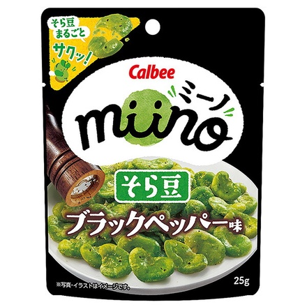 カルビー miino ミーノ そら豆 ブラックペッパー 25g×12袋入|Calbee お菓子 スナック菓子 豆菓子 そら豆 えだ豆 ペッパー
