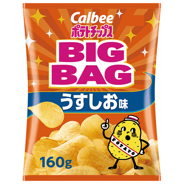 カルビー BIG BAG ポテトチップス うすしお味 160g×12袋入 メーカー 問屋直送|お菓子 スナック菓子 Calbee 塩 ポテチ